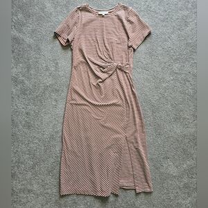 LOFT Striped Cotton Casual Dress